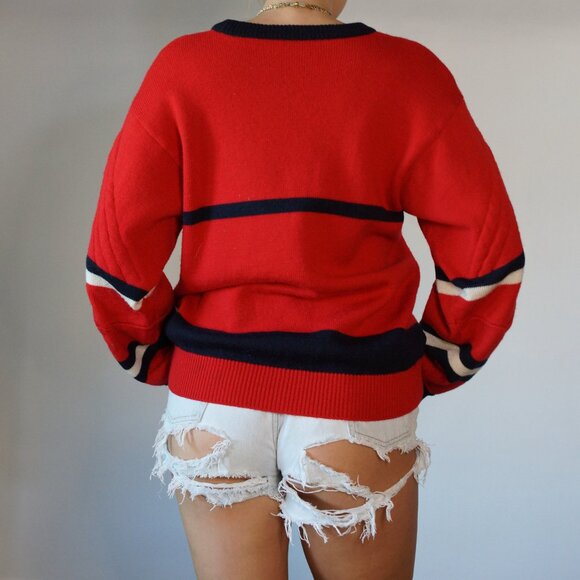 RARE! Vintage FILA Sweater with Front Pocket, Stitched Elbow Detail, Size Medium - Picture 2 of 16